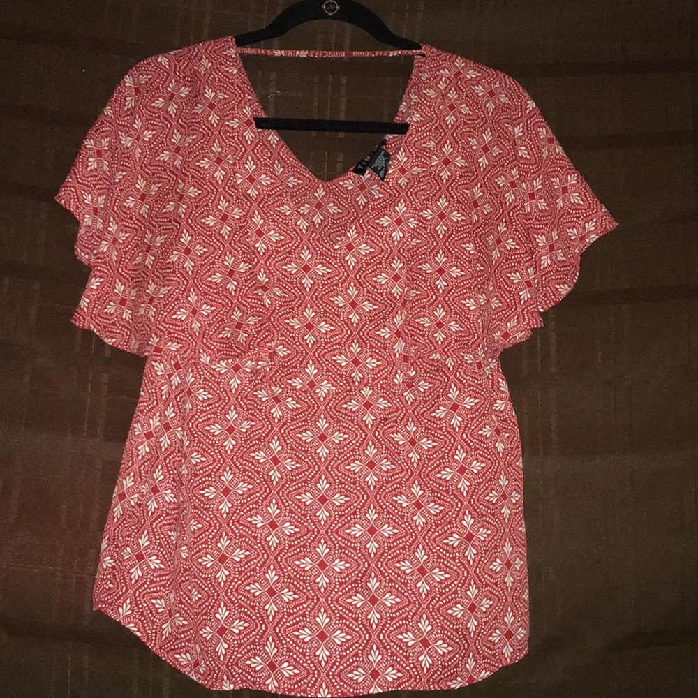 Blouse- Maroon & Cream Patterned